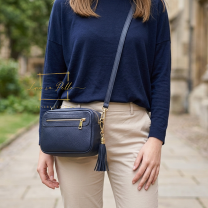 Bella Genuine Italian Pebbled Leather Box Bag
