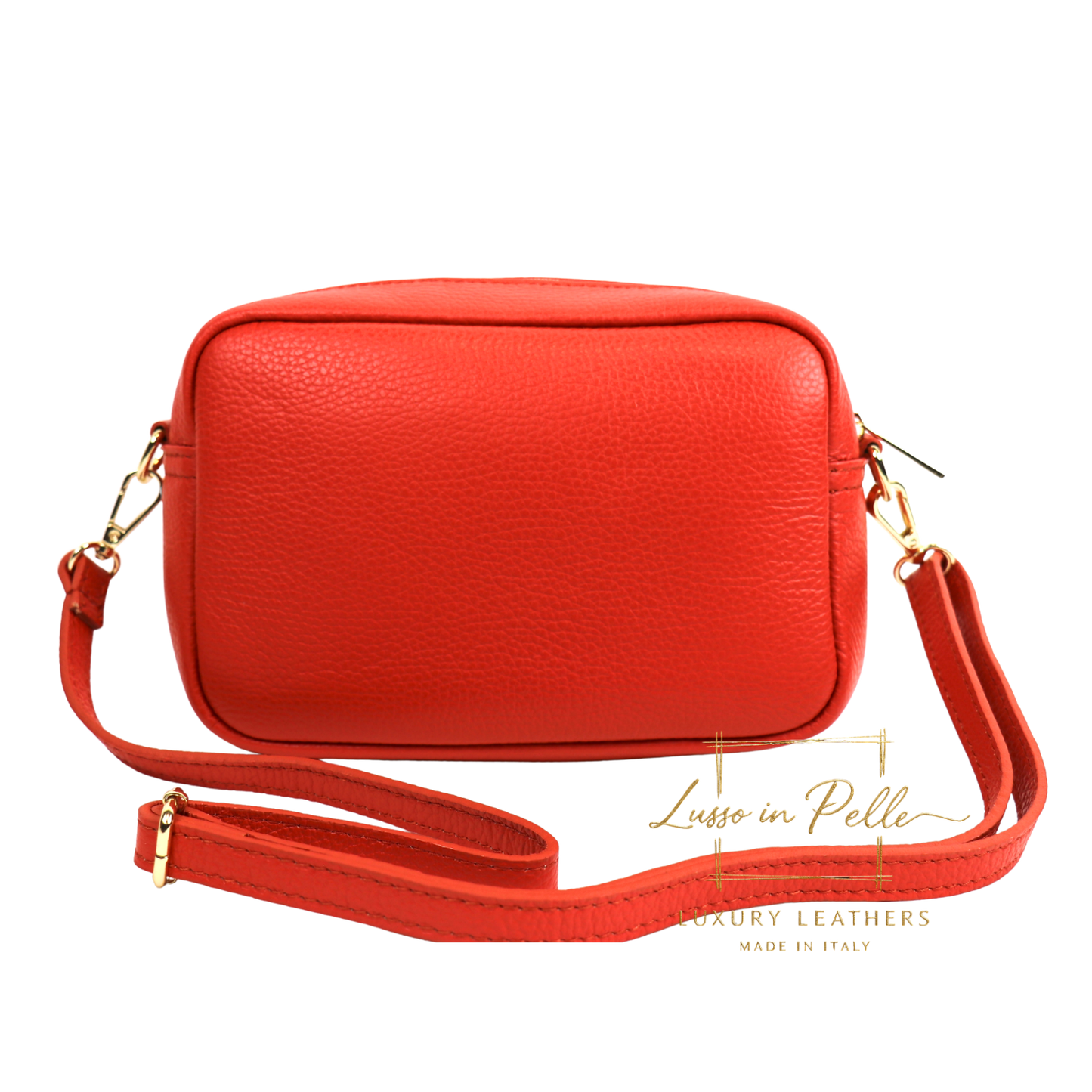 Double Zip Genuine Italian Leather Handbag