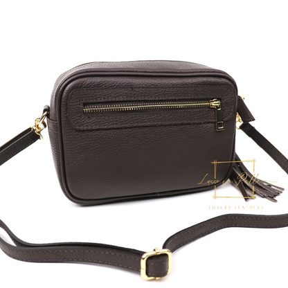 Bella Genuine Italian Pebbled Leather Box Bag