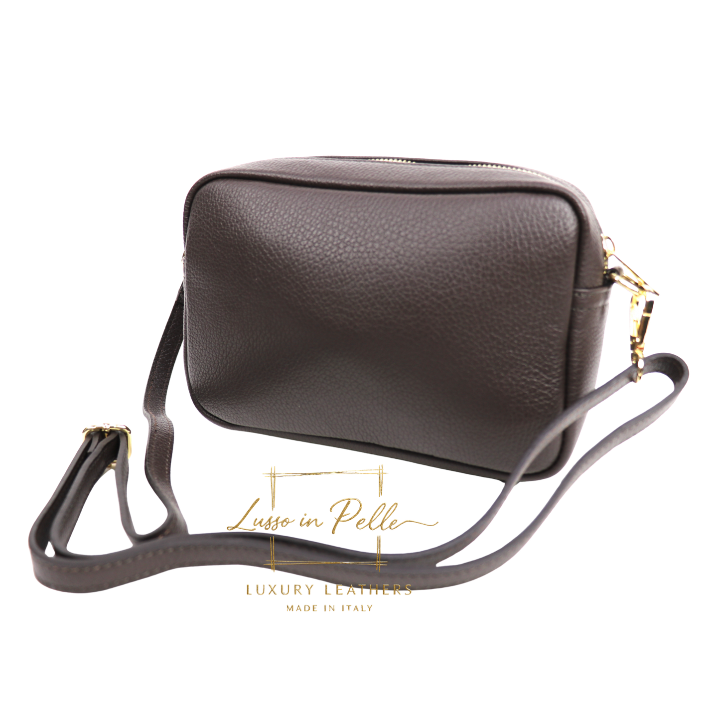 Double Zip Genuine Italian Leather Handbag