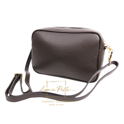 Double Zip Genuine Italian Leather Handbag