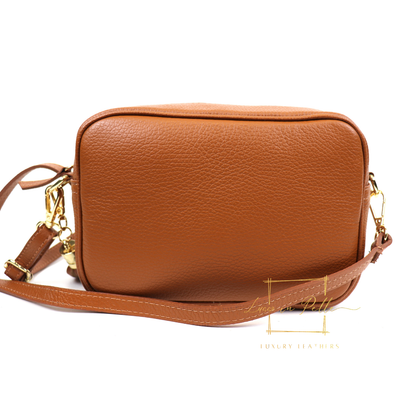 Bella Genuine Italian Pebbled Leather Box Bag