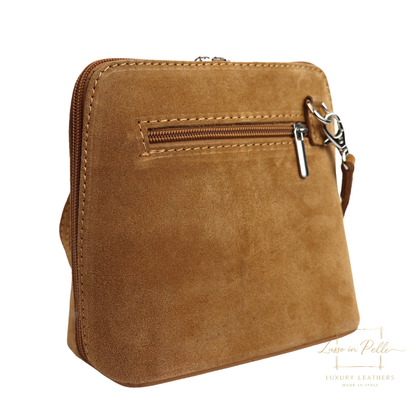 Ella Small Square Suede Crossbody Bag with Detachable Straps
