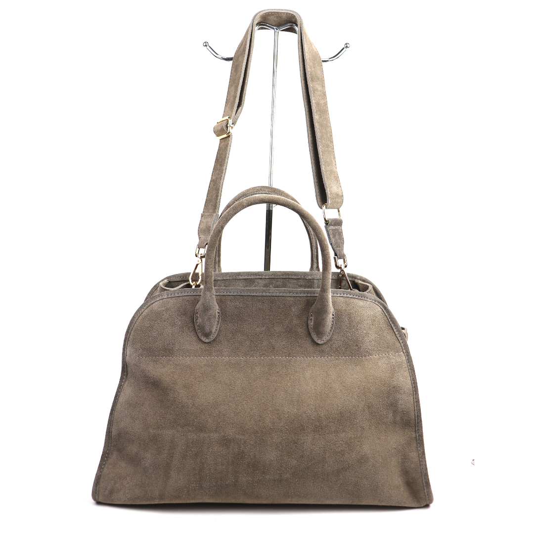 Large Buckled Leather Tote Bag