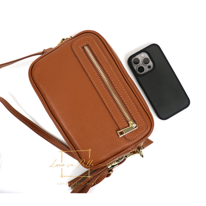Bella Genuine Italian Pebbled Leather Box Bag
