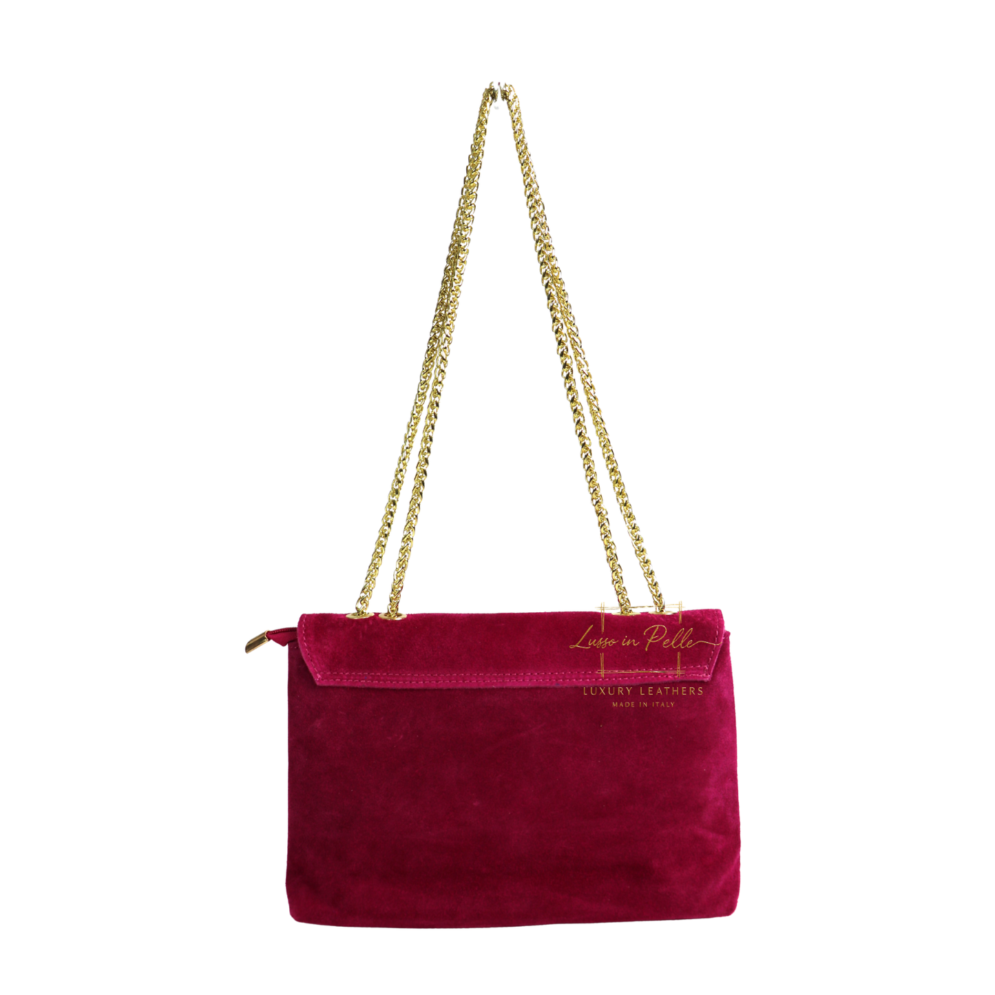Italian Genuine Leather Scalloped Flap Chain Shoulder Bag