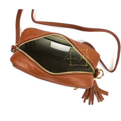 Bella Genuine Italian Pebbled Leather Box Bag