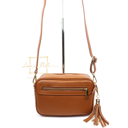 Bella Genuine Italian Pebbled Leather Box Bag