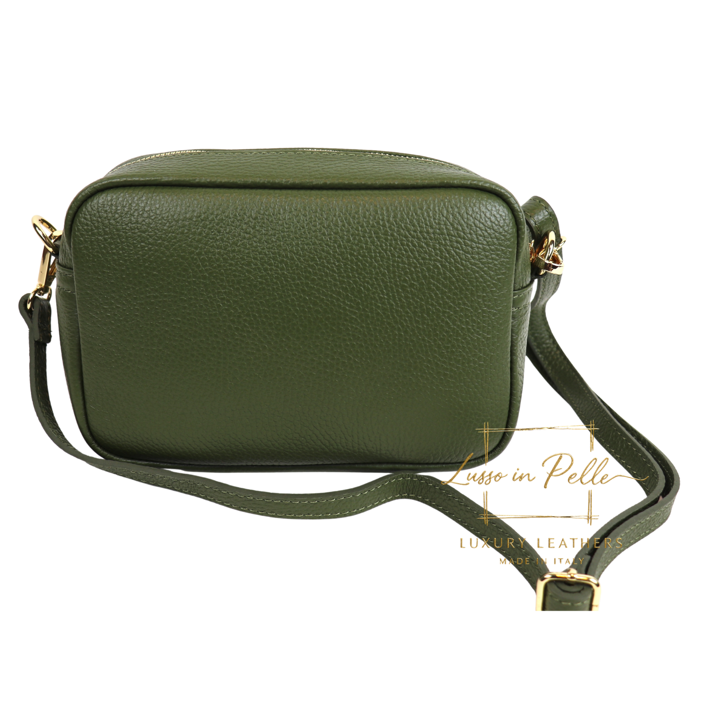 Double Zip Genuine Italian Leather Handbag