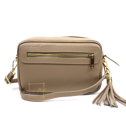 Bella Genuine Italian Pebbled Leather Box Bag