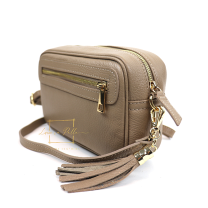 Bella Genuine Italian Pebbled Leather Box Bag