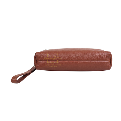 Italian Genuine Leather Multi Zip Crossbody Shoulder Bag