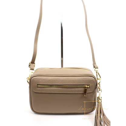 Bella Genuine Italian Pebbled Leather Box Bag