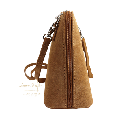 Ella Small Square Suede Crossbody Bag with Detachable Straps