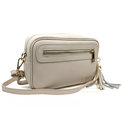 Bella Genuine Italian Pebbled Leather Box Bag