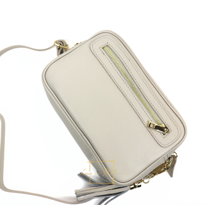 Bella Genuine Italian Pebbled Leather Box Bag