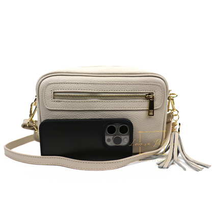 Bella Genuine Italian Pebbled Leather Box Bag