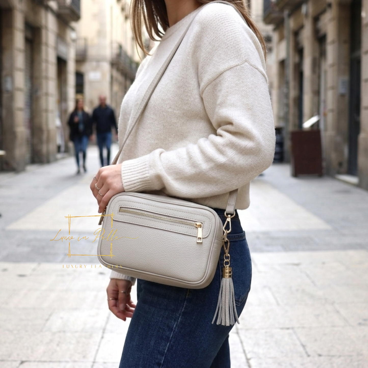 Bella Genuine Italian Pebbled Leather Box Bag
