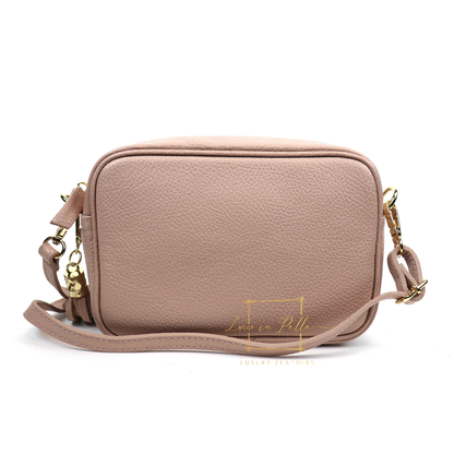 Bella Genuine Italian Pebbled Leather Box Bag