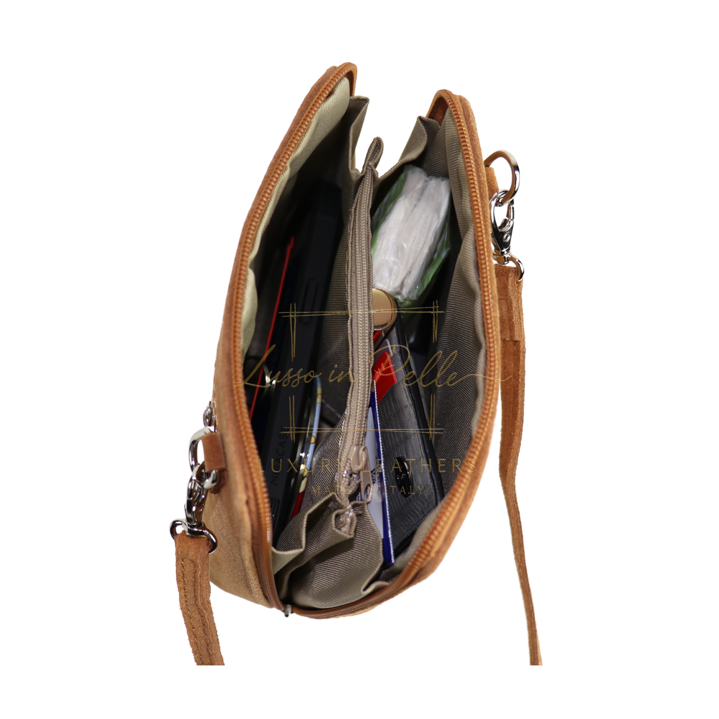 Ella Small Square Suede Crossbody Bag with Detachable Straps