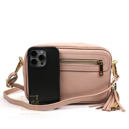 Bella Genuine Italian Pebbled Leather Box Bag