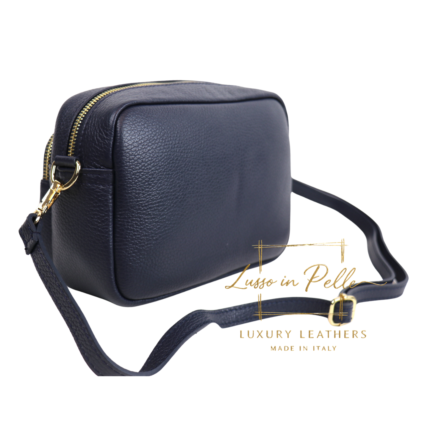 Double Zip Genuine Italian Leather Handbag