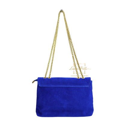 Italian Genuine Leather Scalloped Flap Chain Shoulder Bag