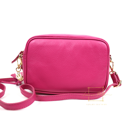 Bella Genuine Italian Pebbled Leather Box Bag