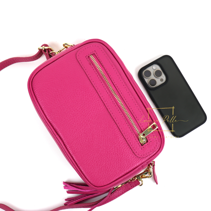 Bella Genuine Italian Pebbled Leather Box Bag