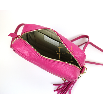 Bella Genuine Italian Pebbled Leather Box Bag