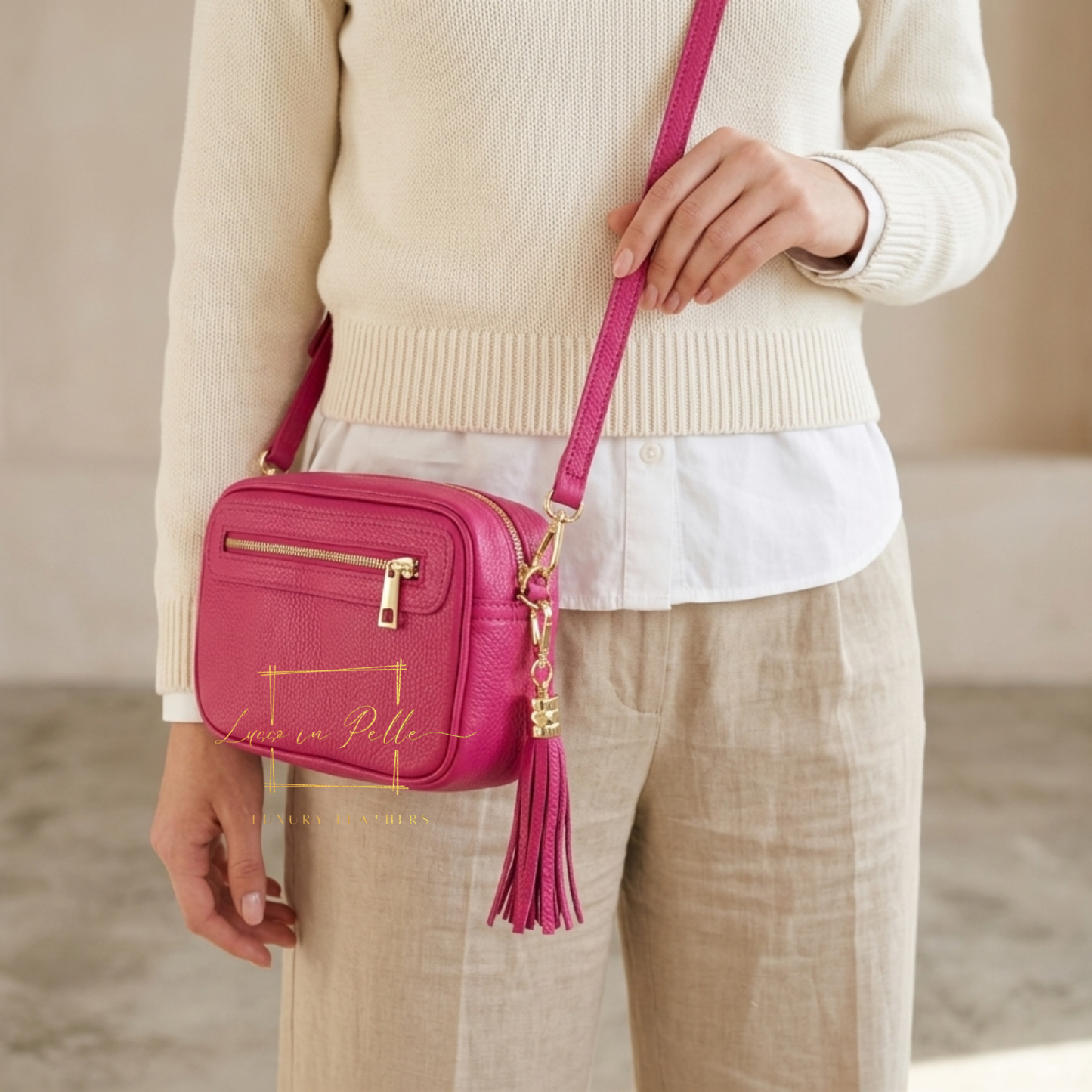 Bella Genuine Italian Pebbled Leather Box Bag