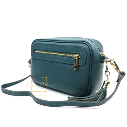 Bella Genuine Italian Pebbled Leather Box Bag