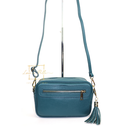 Bella Genuine Italian Pebbled Leather Box Bag