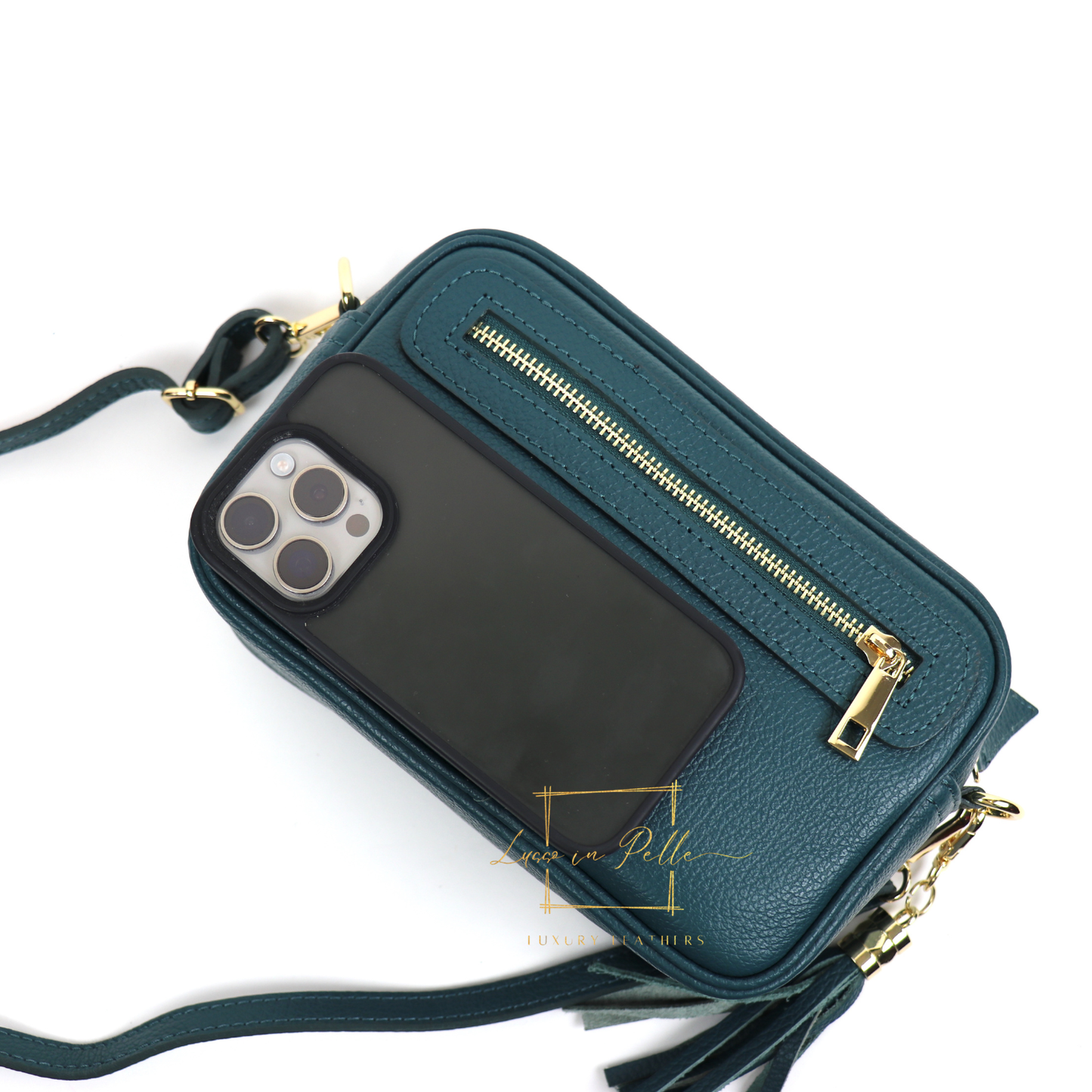 Bella Genuine Italian Pebbled Leather Box Bag