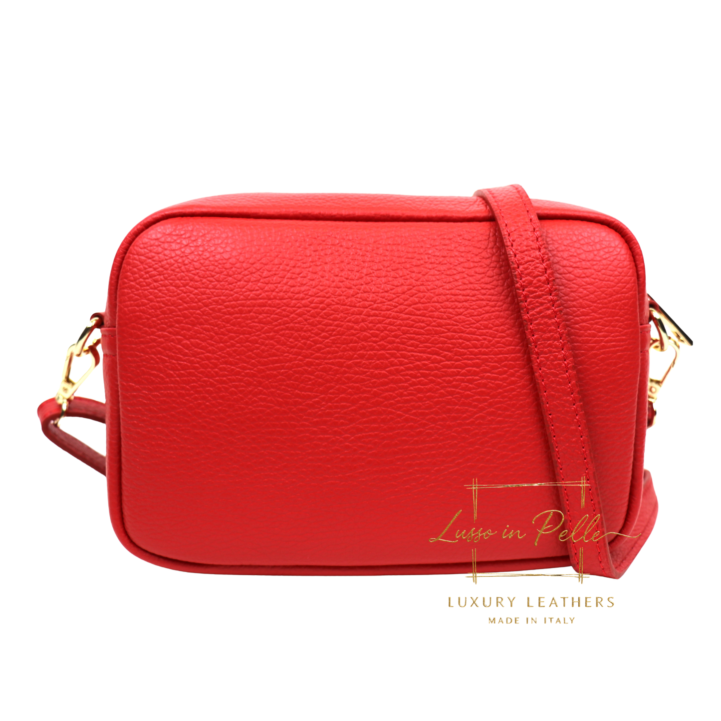 Double Zip Genuine Italian Leather Handbag