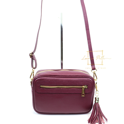 Bella Genuine Italian Pebbled Leather Box Bag