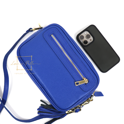 Bella Genuine Italian Pebbled Leather Box Bag
