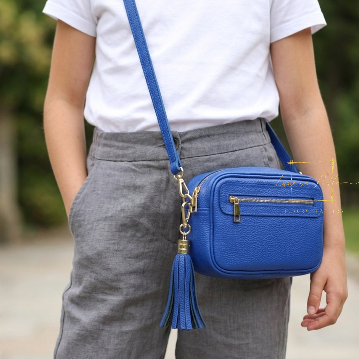Bella Genuine Italian Pebbled Leather Box Bag