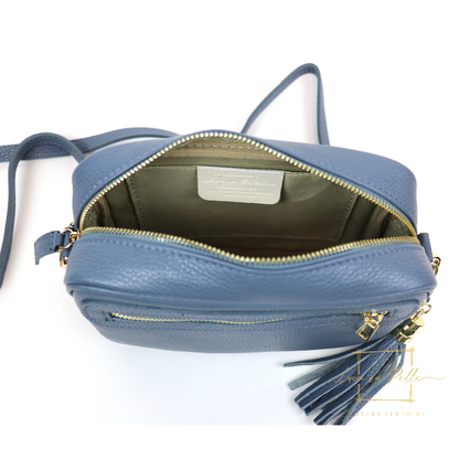 Bella Genuine Italian Pebbled Leather Box Bag