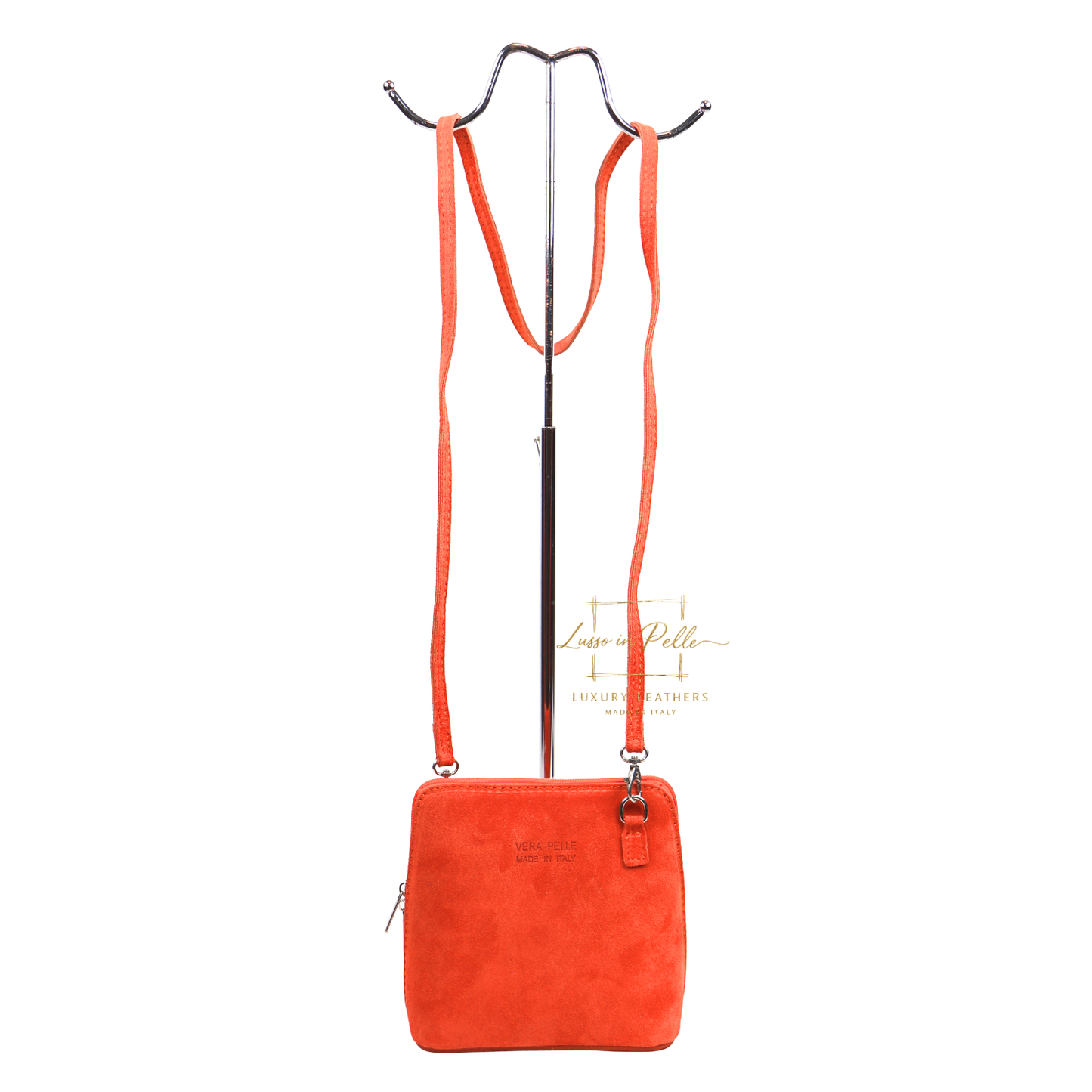 Ella Small Square Suede Crossbody Bag with Detachable Straps