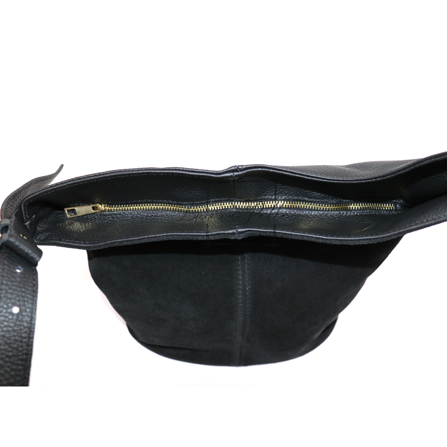 Capri Dual-Texture Bag with Adjustable Straps – Handmade Suede & Leather Purse