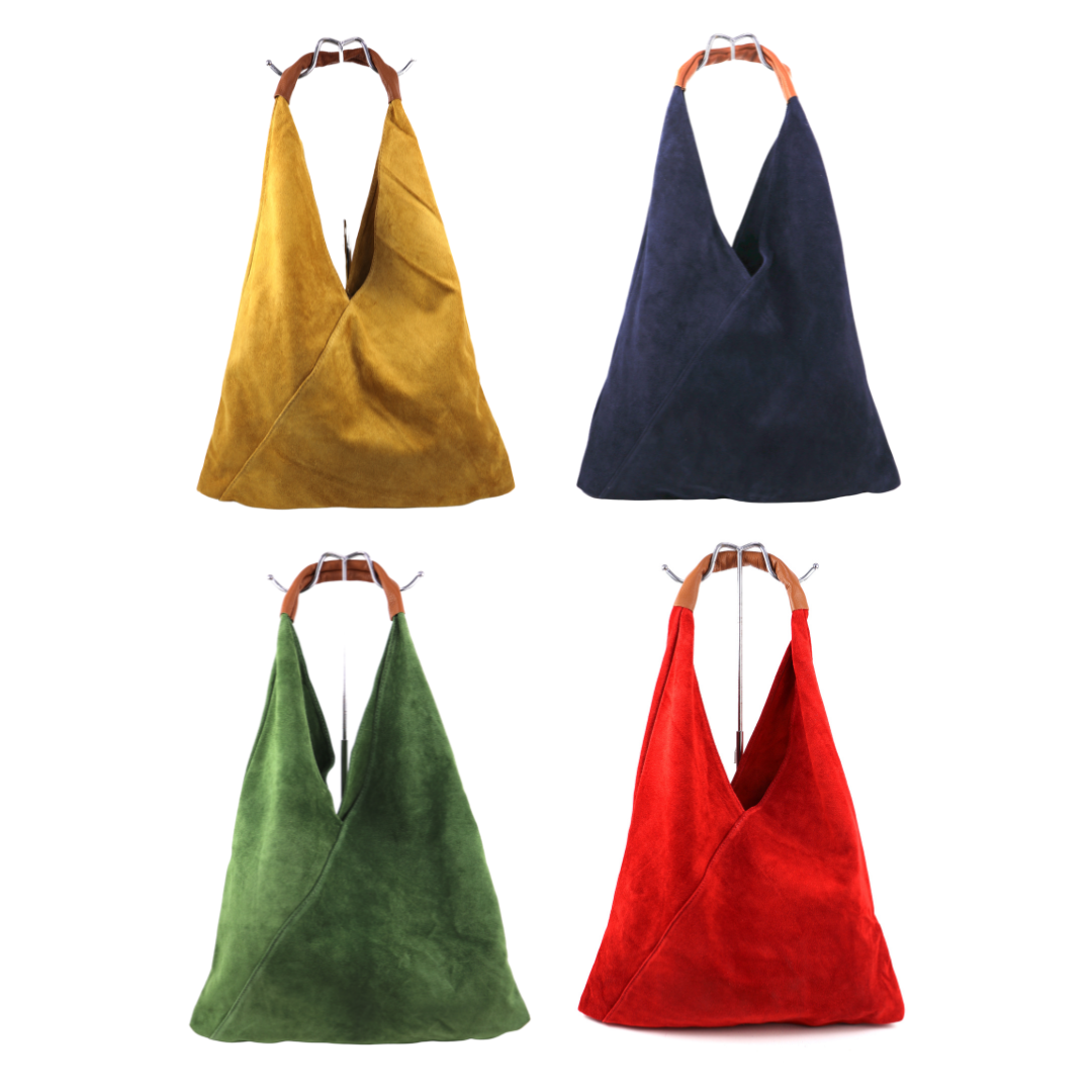 Large Genuine Italian Suede Tote Bag