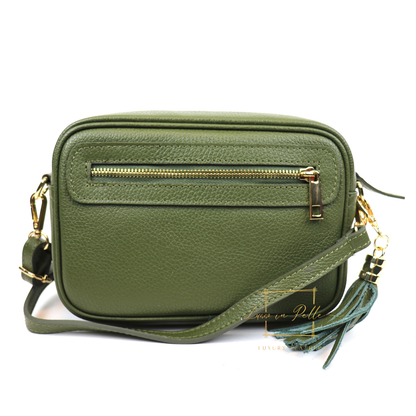 Bella Genuine Italian Pebbled Leather Box Bag