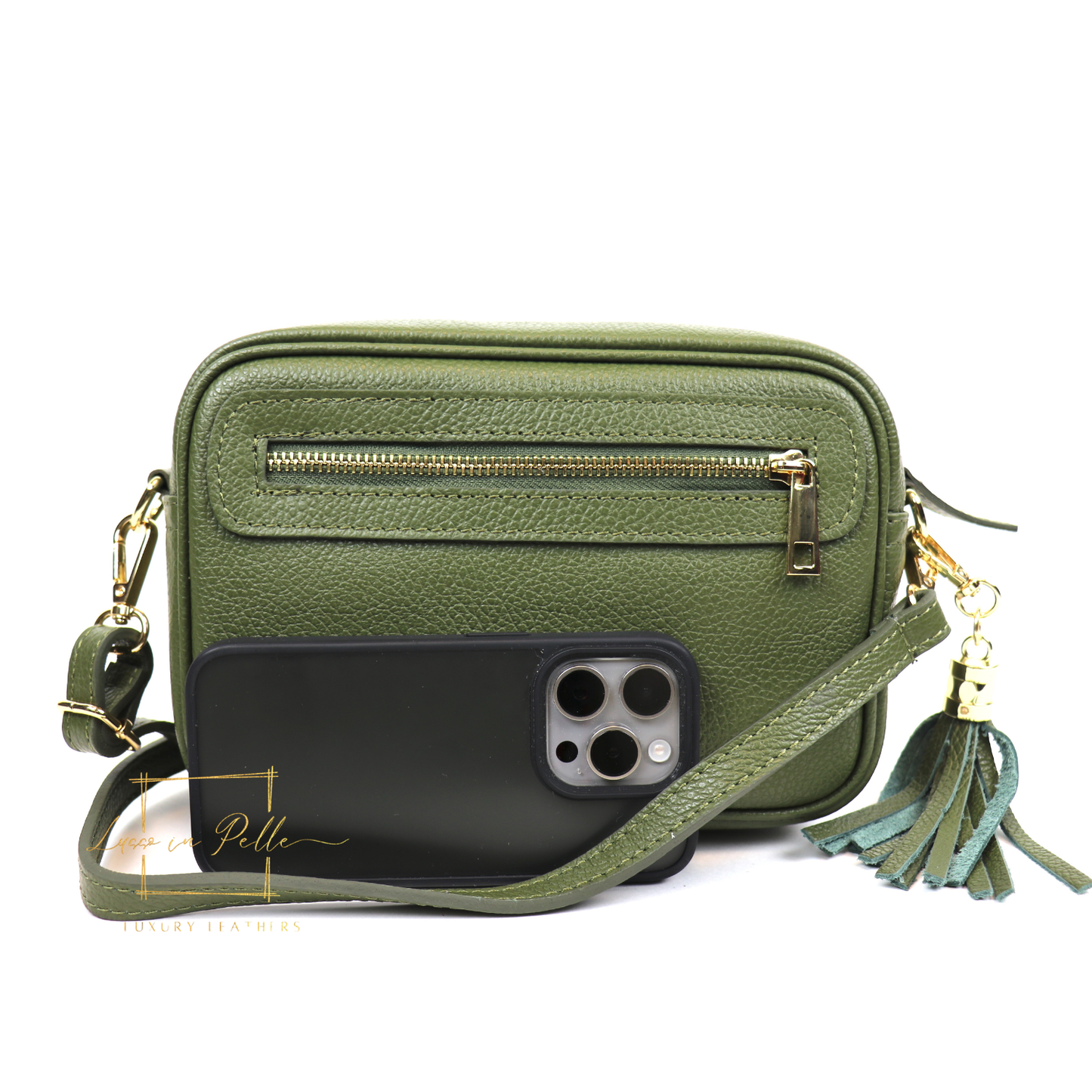 Bella Genuine Italian Pebbled Leather Box Bag