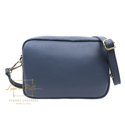Double Zip Genuine Italian Leather Handbag