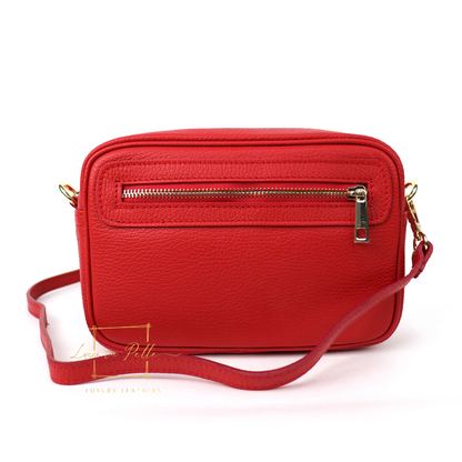 Bella Genuine Italian Pebbled Leather Box Bag