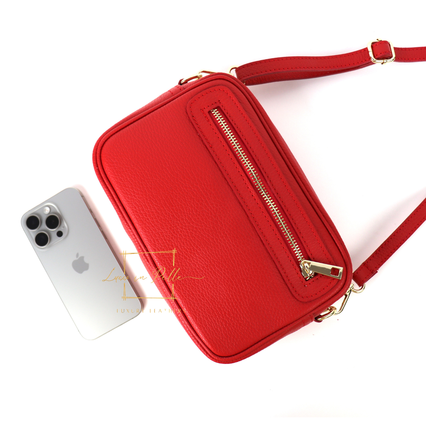 Bella Genuine Italian Pebbled Leather Box Bag