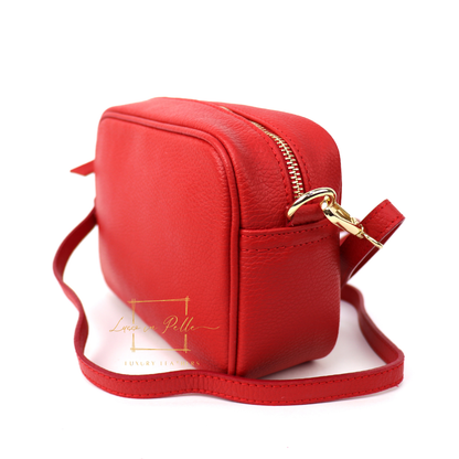 Bella Genuine Italian Pebbled Leather Box Bag