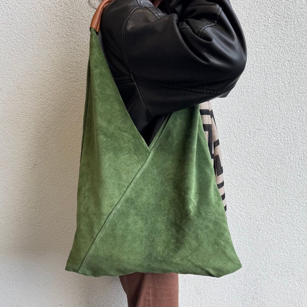 Large Genuine Italian Suede Tote Bag