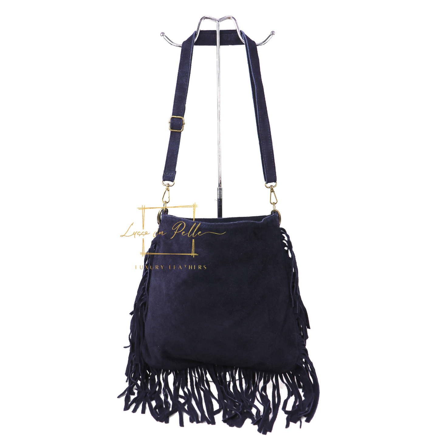Marina Suede Shoulder & Crossbody Bag with Fringe